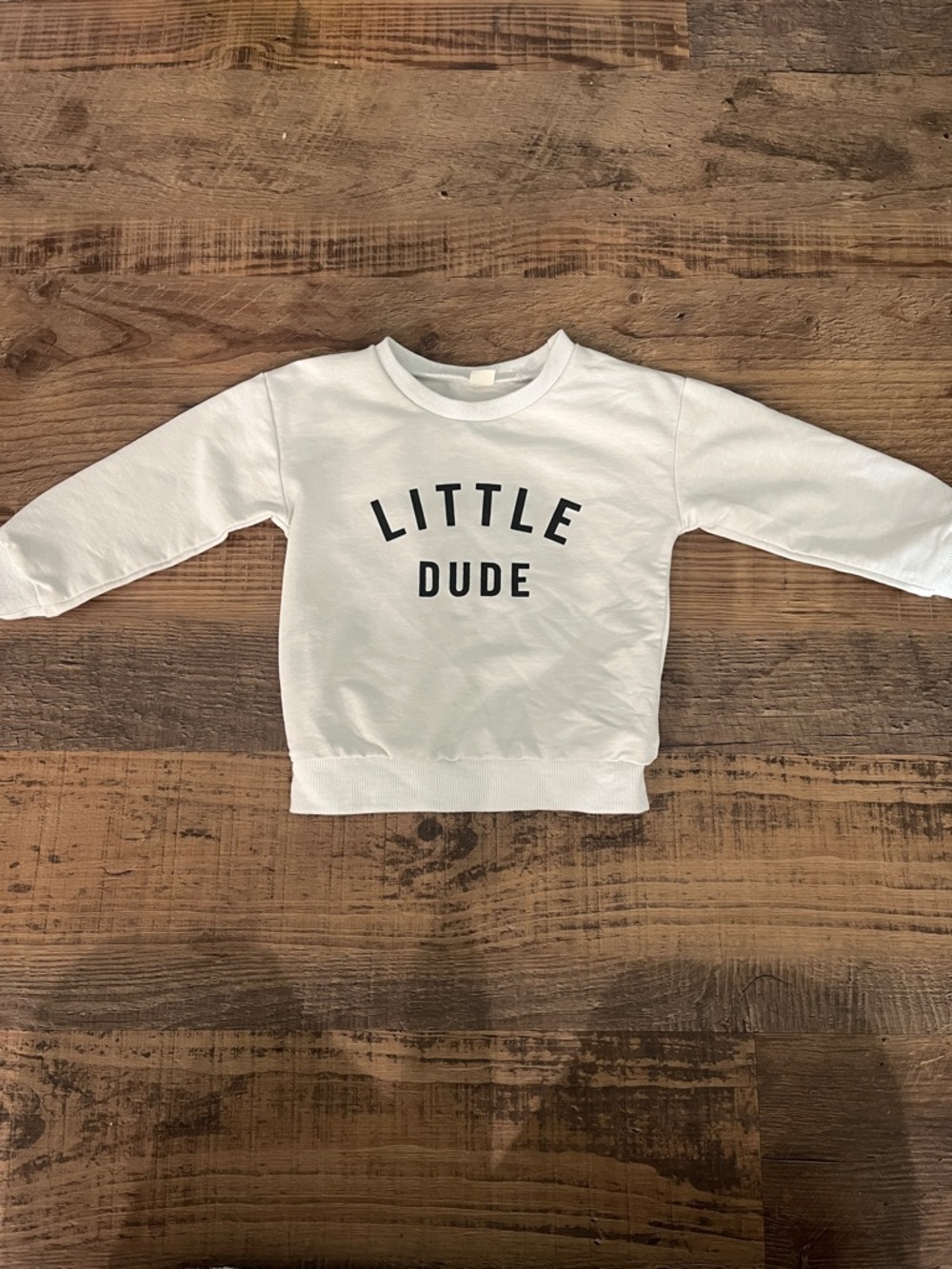White "Little Dude" Kids Sweatshirt - Cozy Graphic Pullover